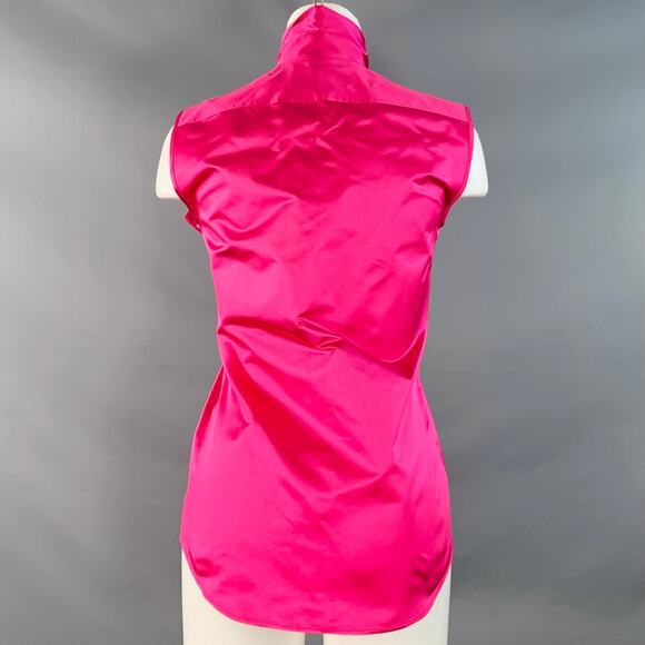 DSQUARED2 Size XS Fuchsia Silk Sleeveless Bow Dress Top - Picture 4 of 10